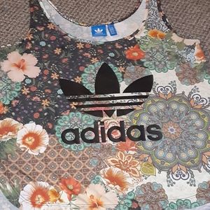 Adidas sleeveless floral t-shirt